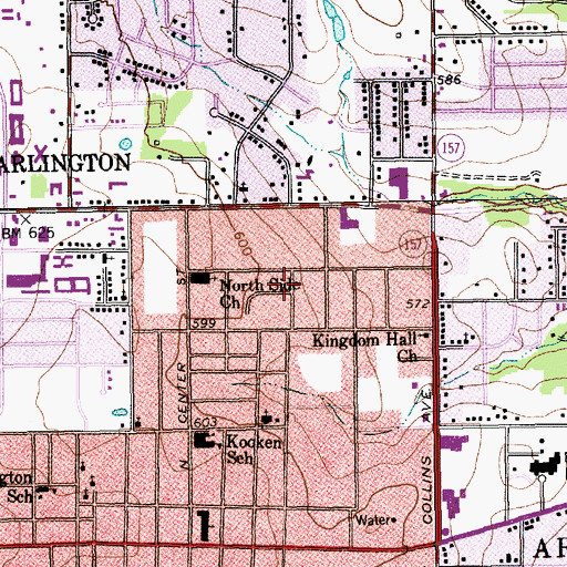 Topographic Map of Crestview Missionary Baptist Church, TX