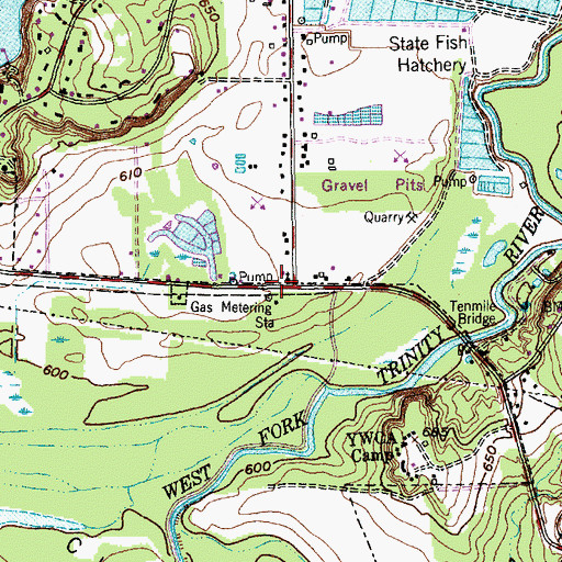 Topographic Map of Eagle Mountain Baptist Church, TX