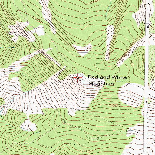 Topographic Map of Red and White Mountain, CO