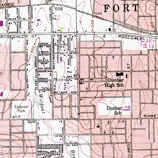 Topographic Map of Ebenezer Missionary Baptist Church, TX