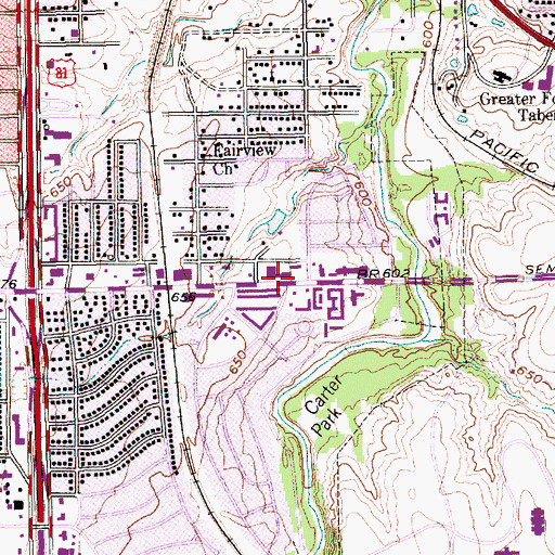 Topographic Map of El Shaddai Missonary Baptist Church, TX