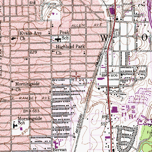 Topographic Map of Elm Grove Missionary Baptist Church, TX