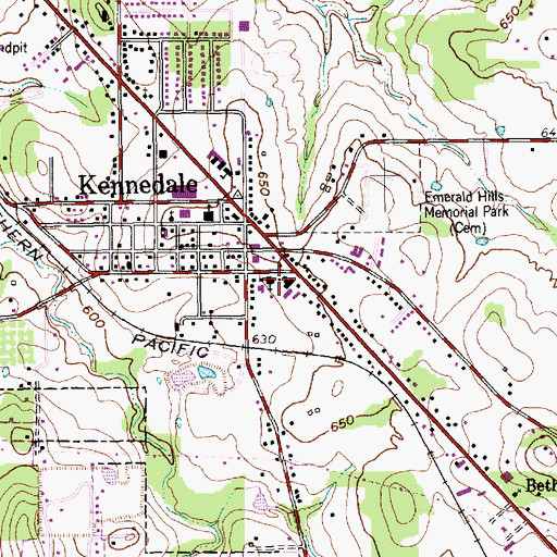 Topographic Map of Kennedale Assembly of God Church, TX