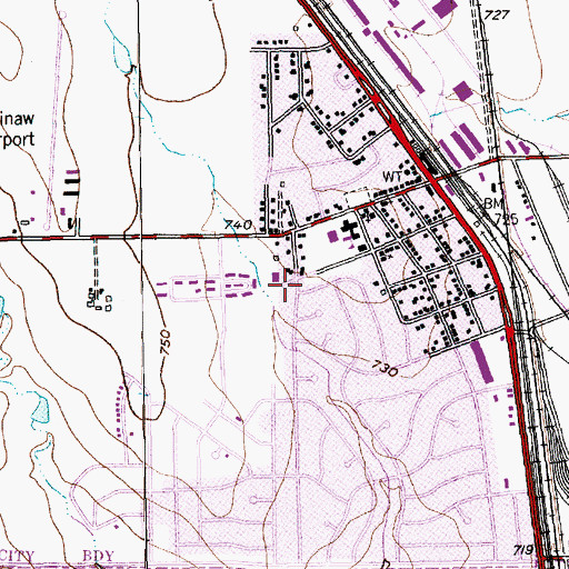 Topographic Map of Saginaw Assembly of God Church, TX