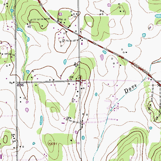 Topographic Map of Southlake Assembly of God Church, TX