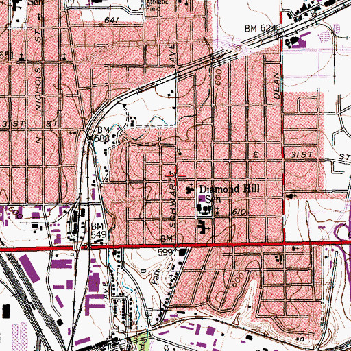 Topographic Map of Emmanuel Baptist Church, TX
