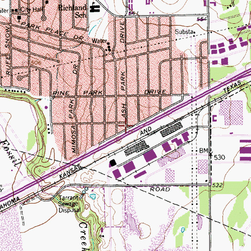 Topographic Map of Victory Assembly of God Church, TX