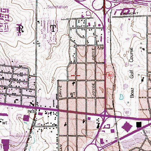 Topographic Map of Alta Mere Baptist Church, TX