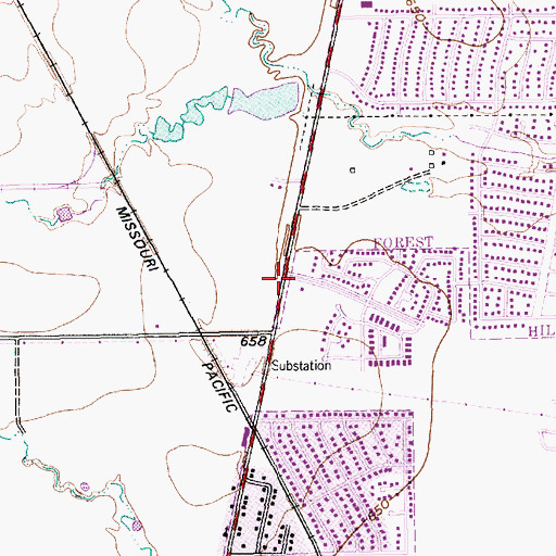 Topographic Map of Anointed Ministries Full Gospel Baptist Church, TX