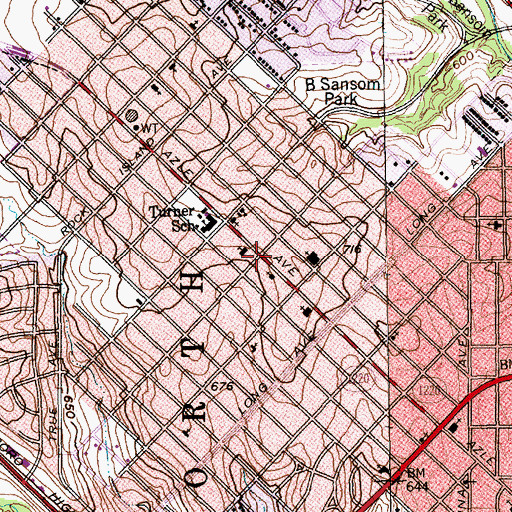 Topographic Map of Azle Avenue Baptist Church, TX