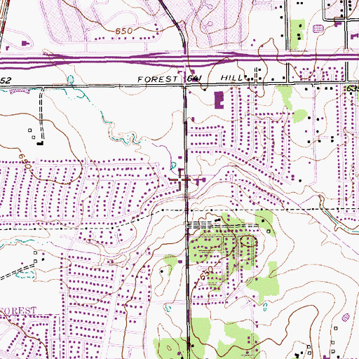 Topographic Map of Berea Baptist Church, TX
