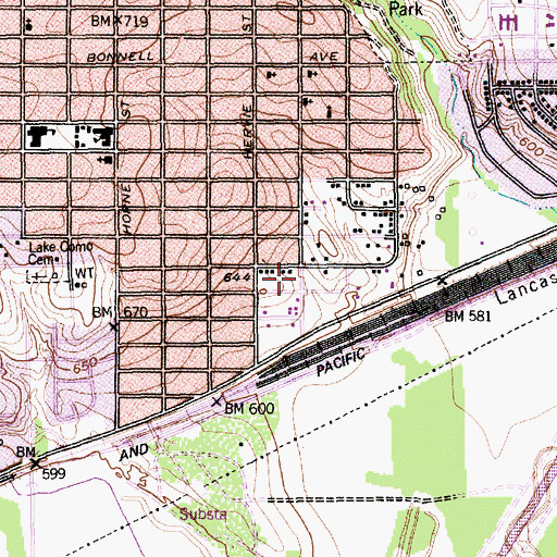 Topographic Map of Bible Way Baptist Church, TX