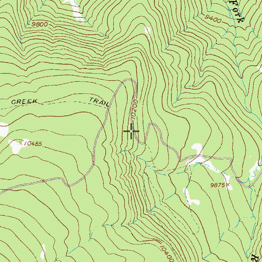 Topographic Map of Rock Creek Trail, CO