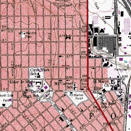 Topographic Map of First Apostolic Church, TX