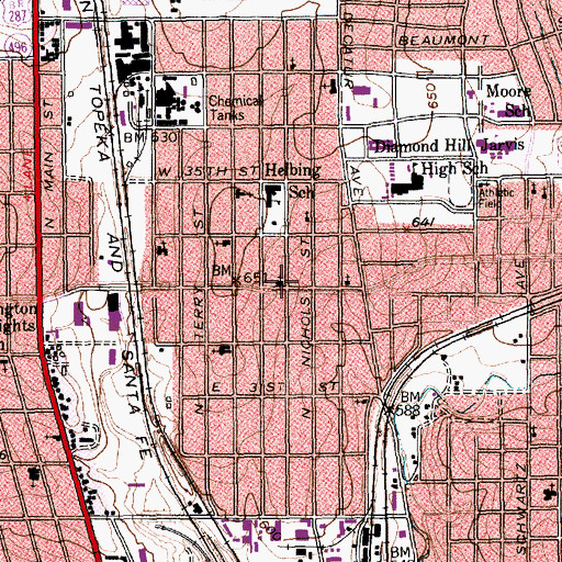 Topographic Map of Evangel Assembly of God Church, TX