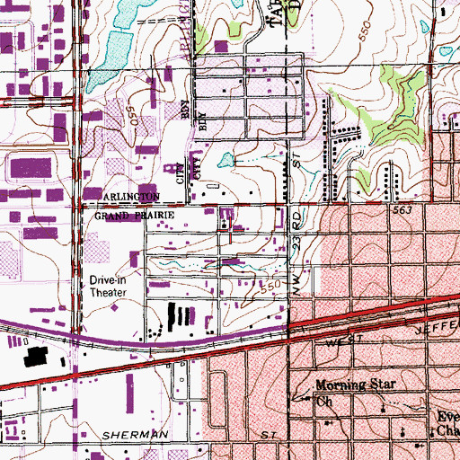 Topographic Map of Evenezer Spanish Assembly of God Church, TX