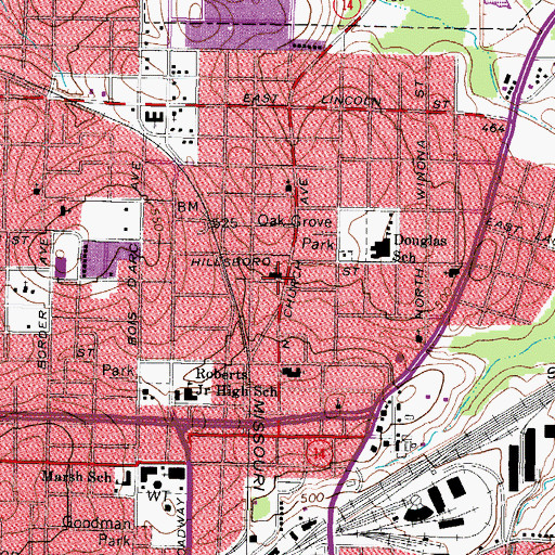 Topographic Map of Cedar Street United Methodist Church, TX