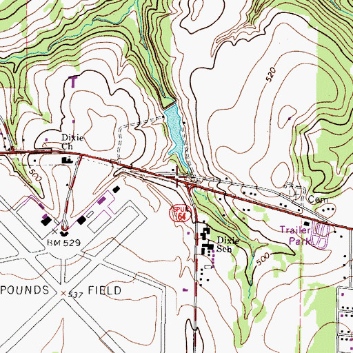 Topographic Map of Pleasant Retreat United Methodist Church, TX