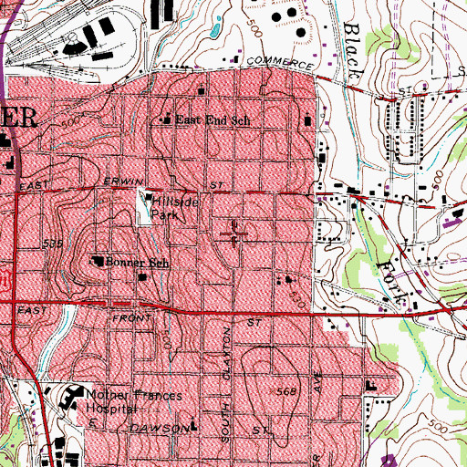 Topographic Map of Saint Paul United Methodist Church, TX