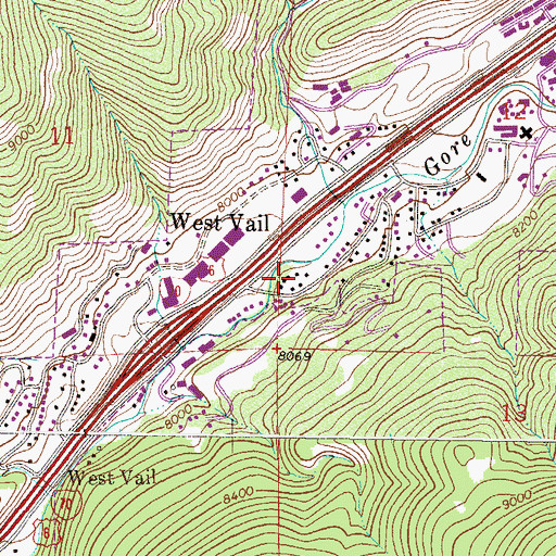 Topographic Map of West Vail, CO