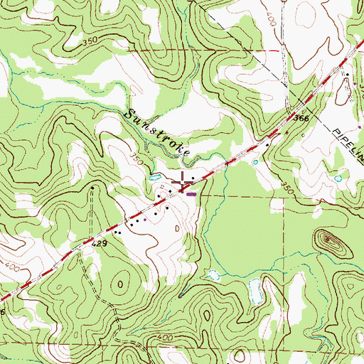 Topographic Map of Cole Hill Church, TX