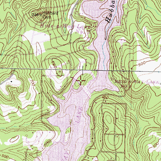 Topographic Map of Hide A Way Lake Community Church, TX