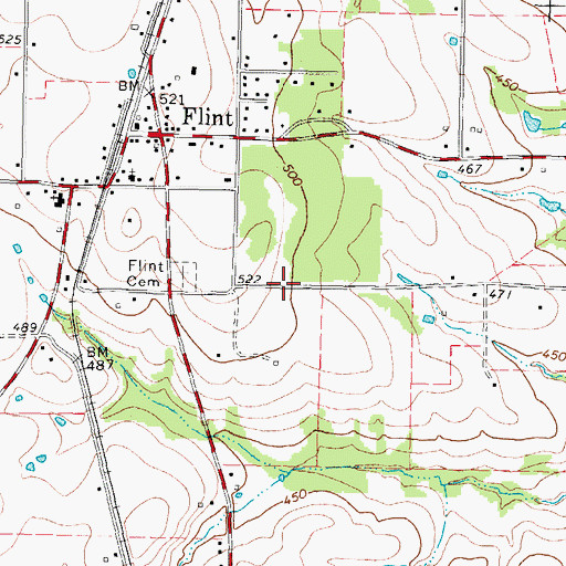 Topographic Map of Nazarene Parsonage Flint Church, TX