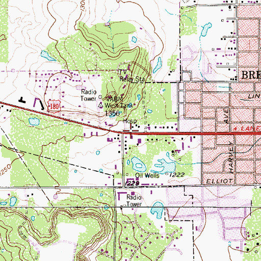 Topographic Map of Bethany Baptist Church, TX