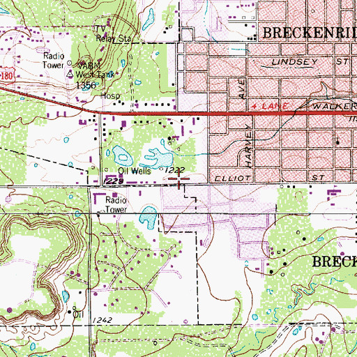 Topographic Map of First Presbyterian Church, TX