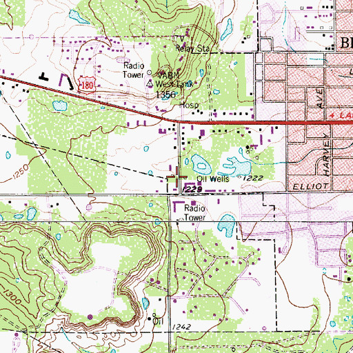 Topographic Map of Seventh Day Adventist Church, TX