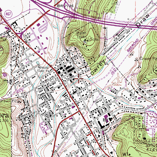 Topographic Map of Church of Christ, TX