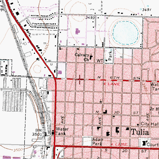 Topographic Map of Church of Christ, TX