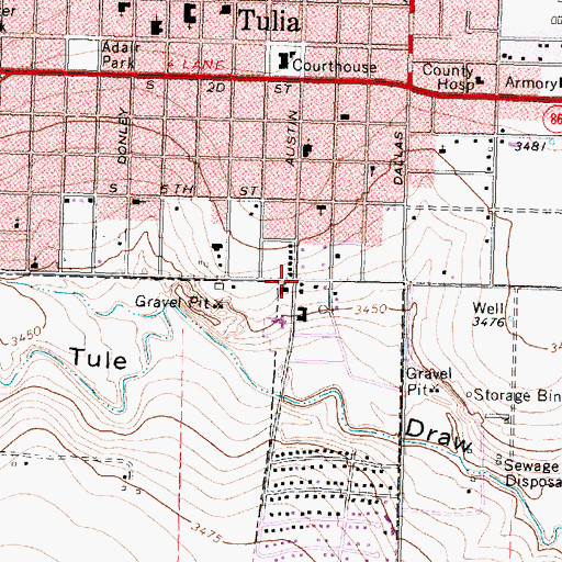 Topographic Map of Christ Evangelical Lutheran Church, TX
