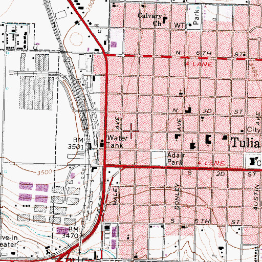 Topographic Map of Tulia Seventh Day Adventist Church, TX