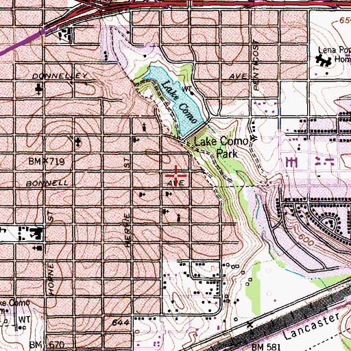 Topographic Map of Johnson Chapel African Methodist Episcopal Church, TX
