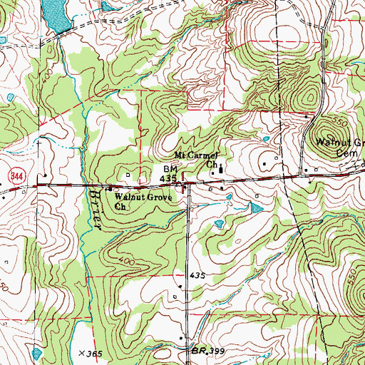 Topographic Map of Mount Carmel Baptist Church, TX