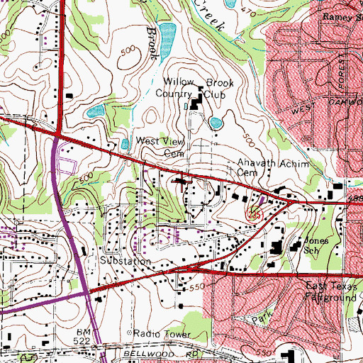 Topographic Map of New Baptist Evangelistic Church, TX