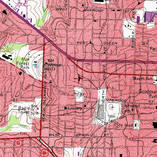 Topographic Map of New Generation Baptist Church, TX