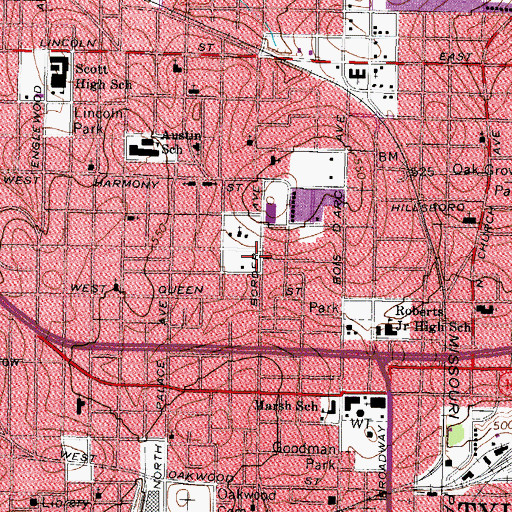 Topographic Map of New Jerusalem Baptist Church, TX