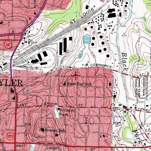 Topographic Map of Pleasant Hill Baptist Church, TX