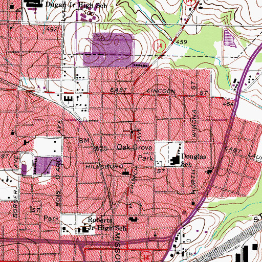 Topographic Map of Primera Iglesia Bautista Church, TX