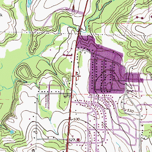 Topographic Map of The Woods Baptist Church, TX