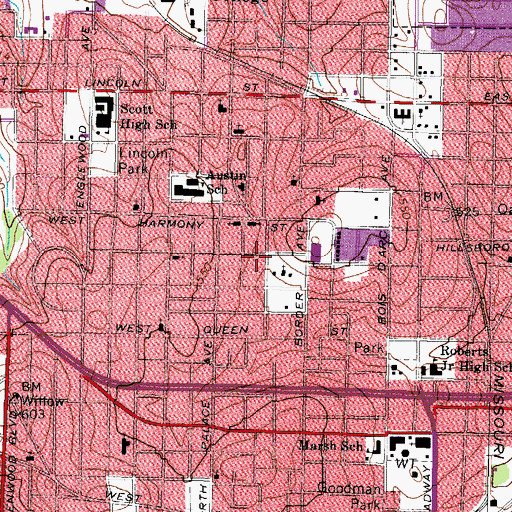 Topographic Map of Saint Peter Claver Catholic Church, TX