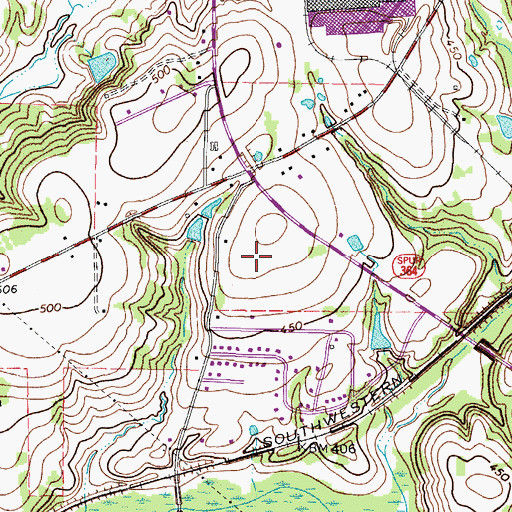 Topographic Map of Church of Christ, TX