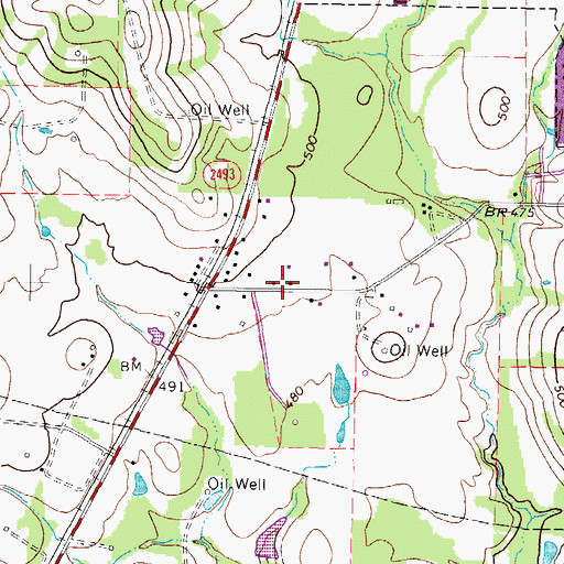 Topographic Map of Church of Christ, TX