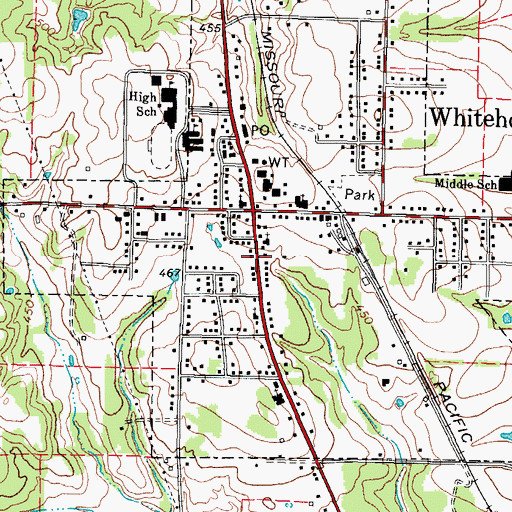 Topographic Map of Church of Christ, TX