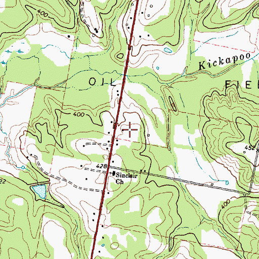 Topographic Map of Sinclair Church of Christ, TX