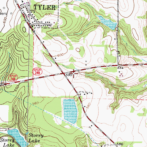 Topographic Map of University Church of Christ, TX