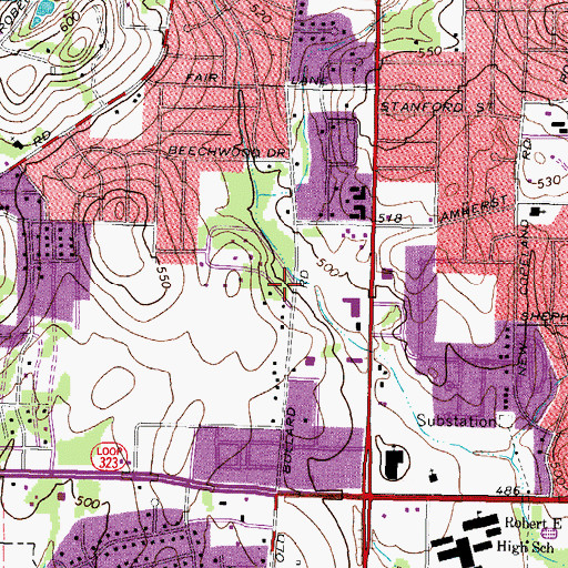 Topographic Map of First Church of the Nazarene, TX