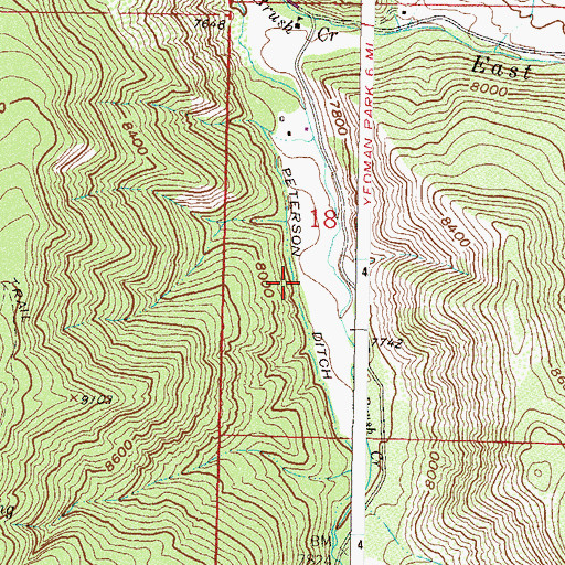 Topographic Map of Peterson Ditch, CO